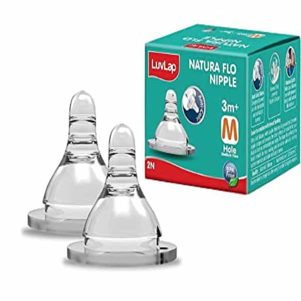 Luvlap Anti-Colic Natura Flo Nipple Bpa Free 2Pcs Medium Flow 3M+