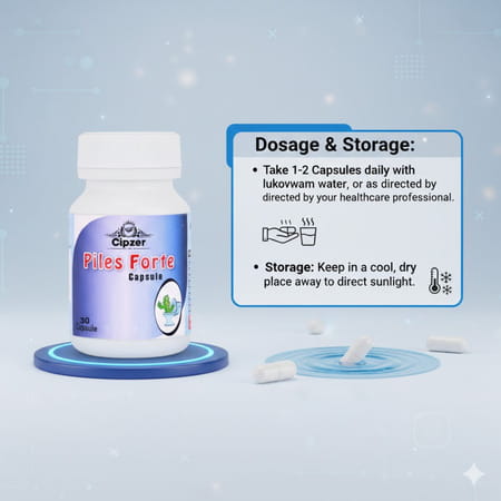 Cipzer Piles Forte 60 Capsules | Supports Anorectal Comfort| Digestion & Rectal Wellness
