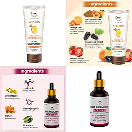 Tnw-The Natural Wash Skincare Combo With Vitamin C Exfoliating Face Wash 115ml
