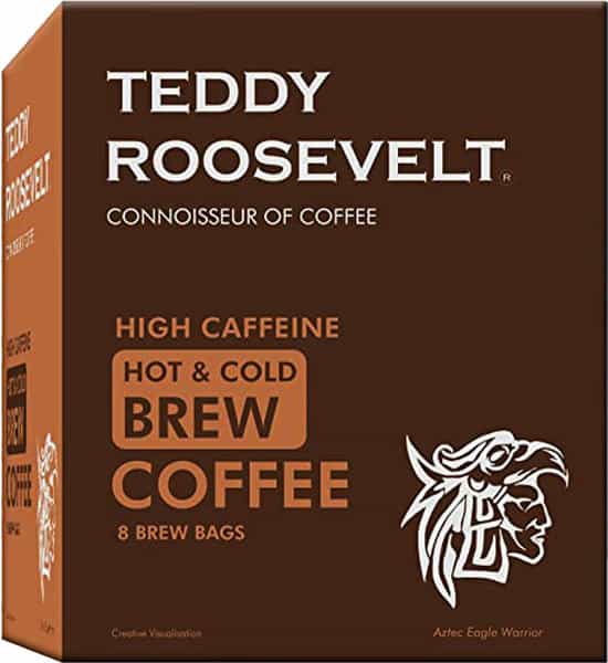 Teddy Roosevelt Hot & Cold Brew High Caffeine Coffee 8 Dips 16 Cups