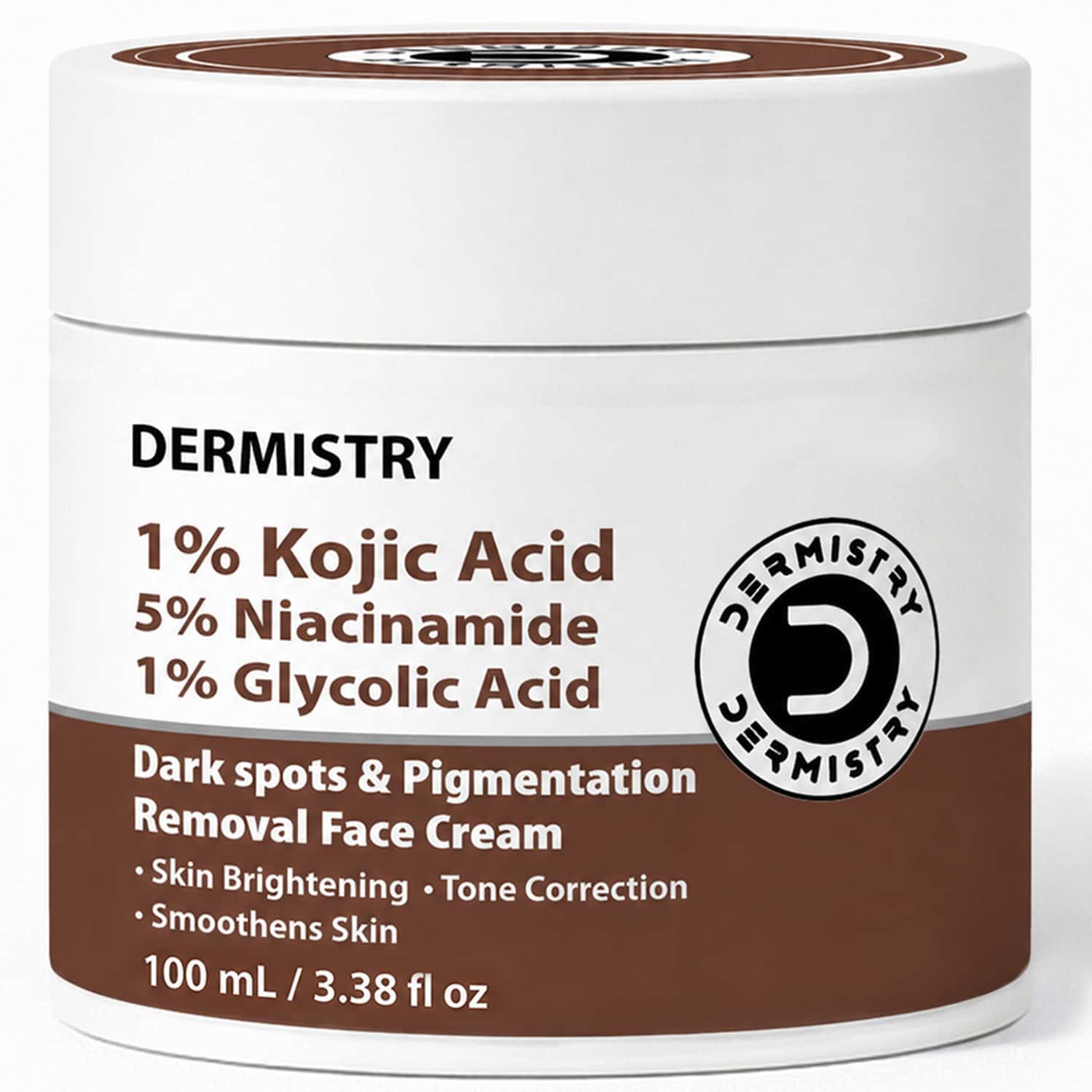 Dermistry Kojic Acid Niacinamide Glowing Skin Face Cream Pigmentation Dark Spots Tan Removal 100ml
