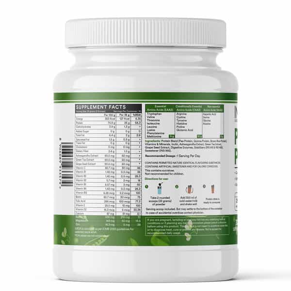 Inlife Plant Protein Powder - Pea | Quinoa & Brown Rice - 25G Protein (Cookies & Cream | 1Kg)