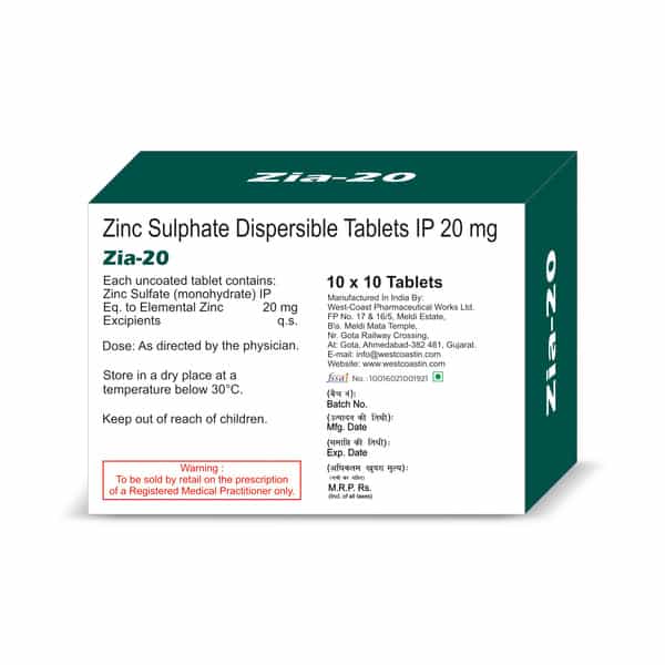 Zia 20Mg - 100 Tablets