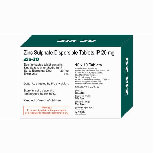 Zia 20Mg - 100 Tablets