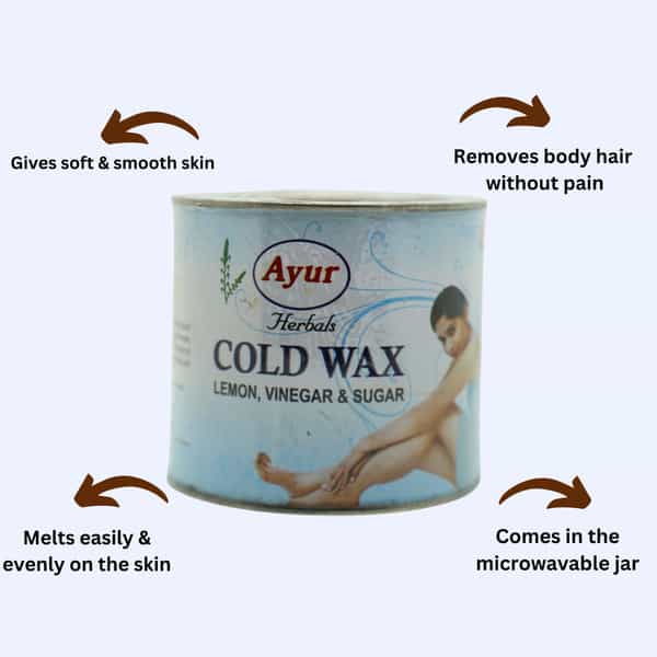 Ayur Herbals Cold Wax With Lemon,Glycerin I Skin Feel Smoother Without Feeling Itchy I Pack 2- 600G