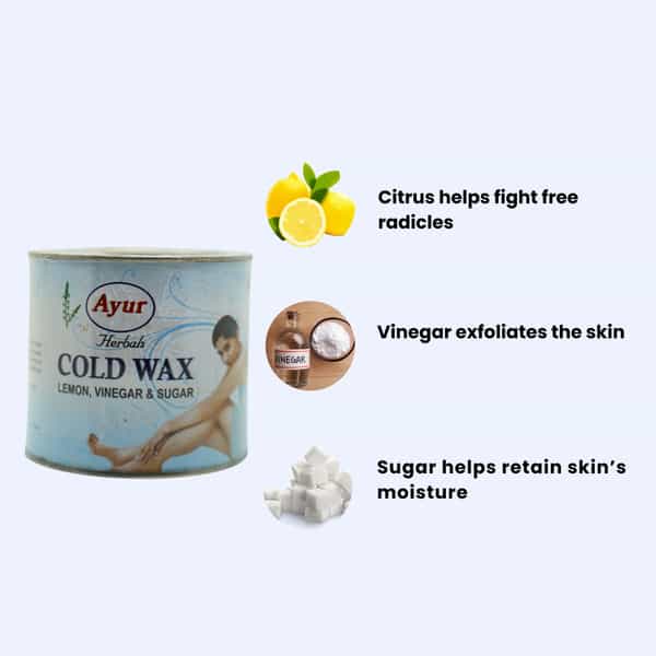 Ayur Herbals Cold Wax With Lemon,Glycerin I Skin Feel Smoother Without Feeling Itchy I Pack 2- 600G