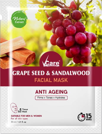 Vcare Grape Seed & Sandalwood Face Mask - 1 Unit
