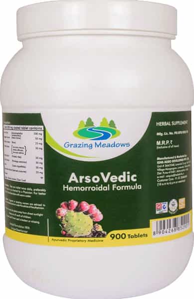Grazing Meadows Arso Vedic 900 Tablets (Each 500Mg) Natural Hemorrhoid Medicine (Pack Of 2)