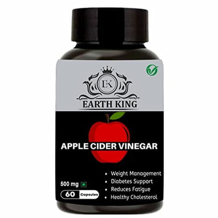 Earth King Apple Cider Vinegar Capsule Support Weight Management - 500mg 60 Veg Capsules