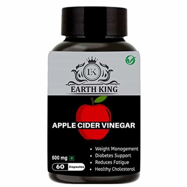Earth King Apple Cider Vinegar Capsule Support Weight Management - 500Mg 60 Veg Capsules