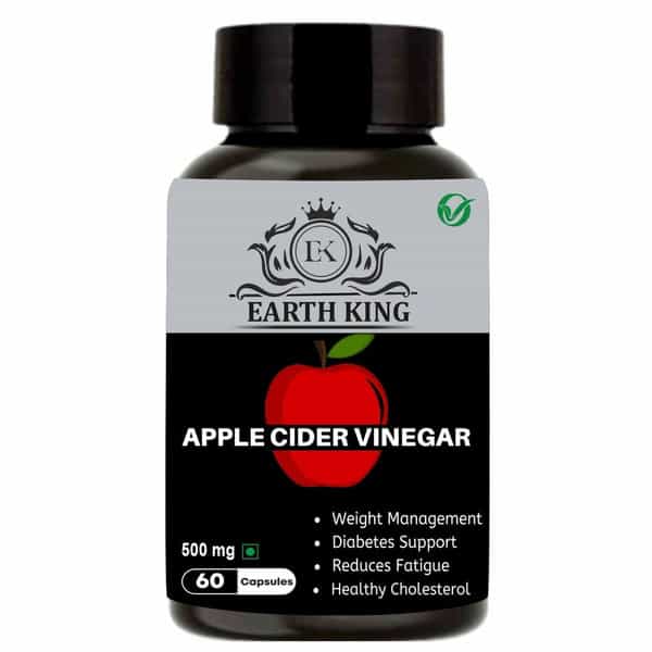 Earth King Apple Cider Vinegar Capsule Support Weight Management - 500Mg 60 Veg Capsules
