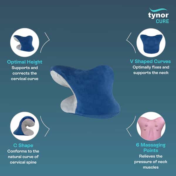 Tynor Neck Corrector & Relaxer Grey & Blue Universal Size 1 Unit