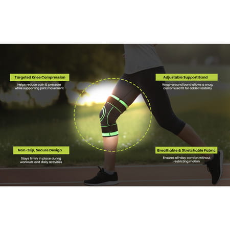 Actifit Knee Support With Adjustable Band Green Colour - Compression Brace - Size L