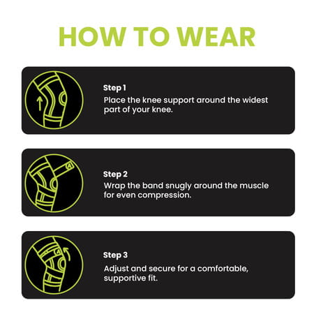 Actifit Knee Support With Adjustable Band Green Colour - Compression Brace - Size L