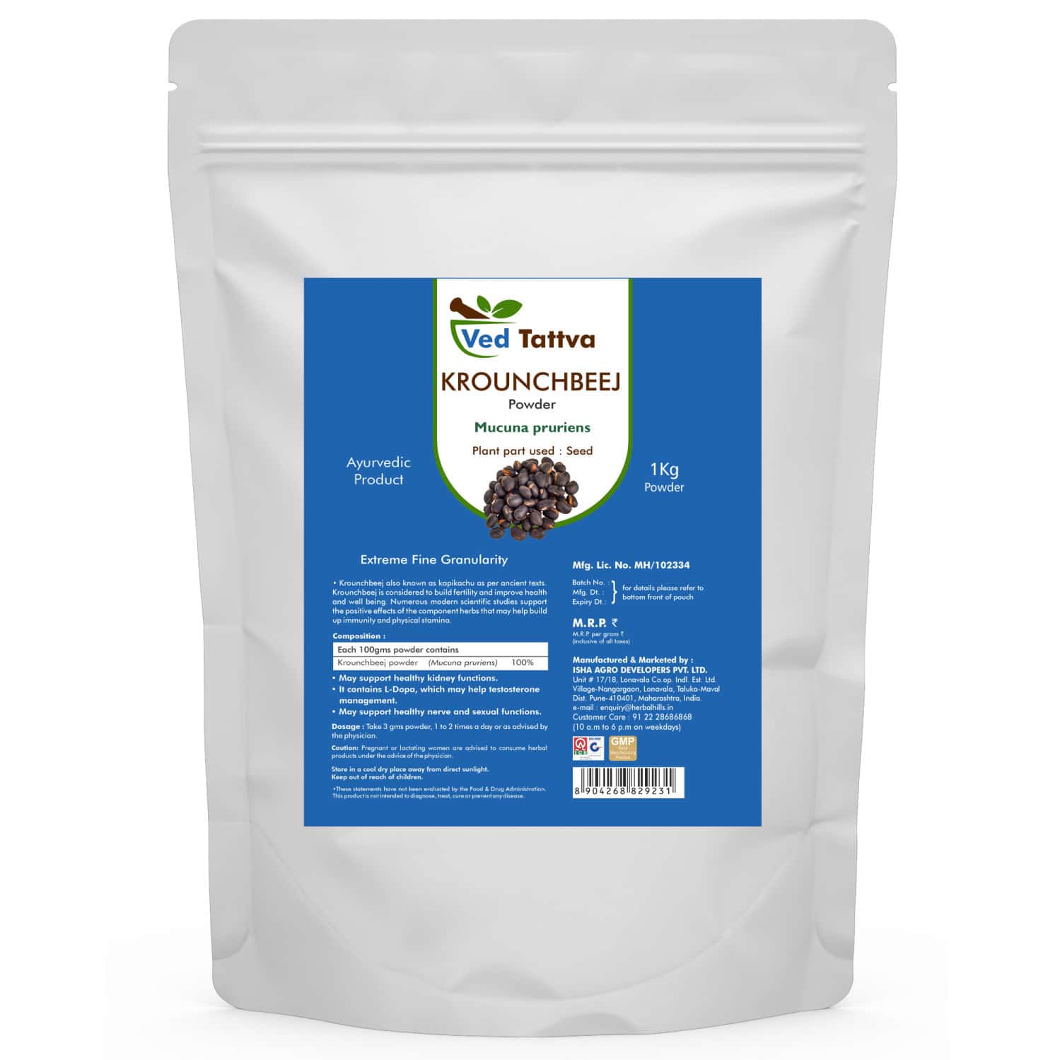 Ved Tattva Krounchbeej Powder - 1 Kg (pack Of 4)