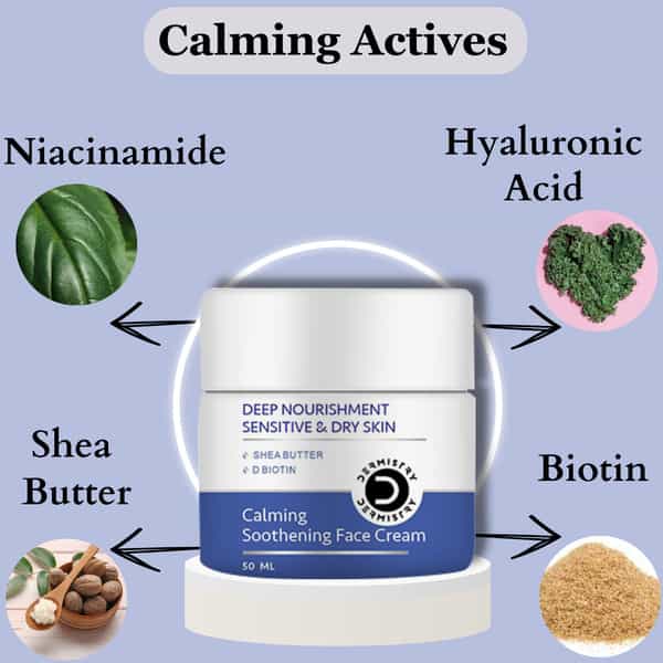 Dermistry Sensitive & Dry Skin Hydrating Deep Moisturizer Face Cream Shea Butter Hyaluronic Acid