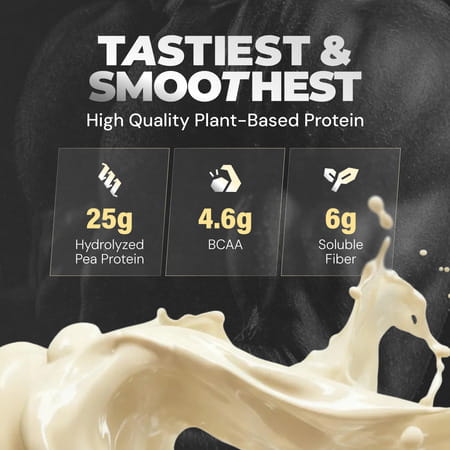 Nutrabay Gold Pea Protein Powder | 25G Protein | 4.6G Bcaa | 5G Fiber | French Vanilla - 500G