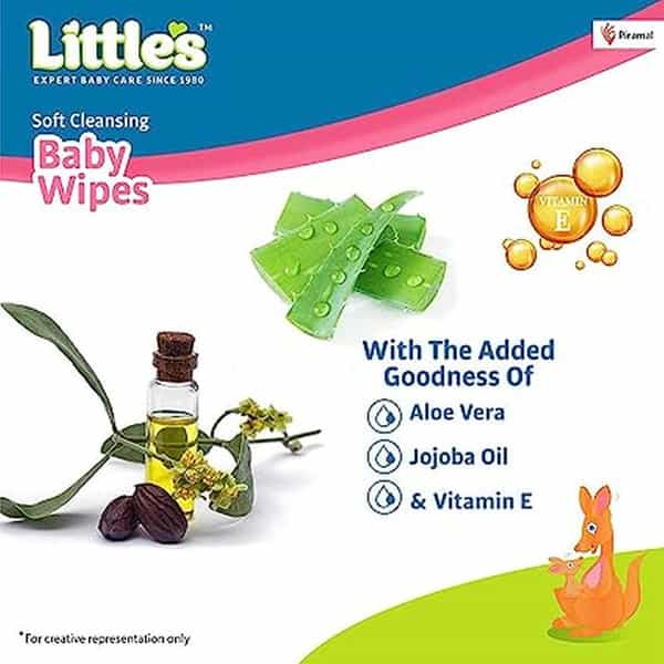 Little's Soft Cleansing Baby Wipes (80 Wipes | Lid Pack Of 10)