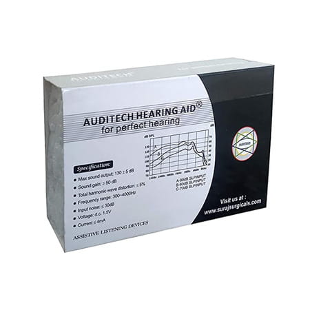 Auditech 16 F Wired Pocket Style Hearing Aid (Black)
