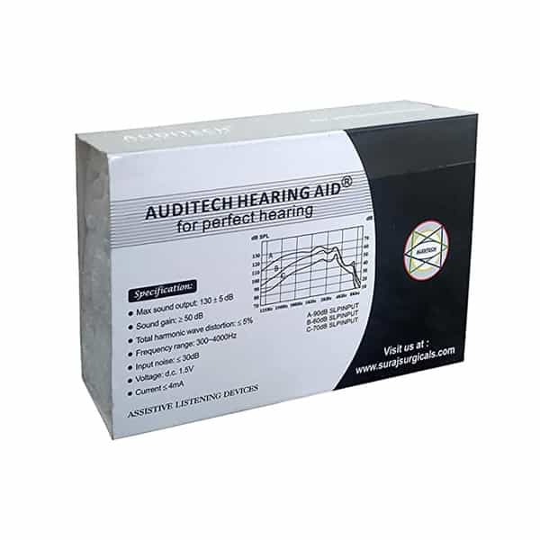 Auditech 16 F Wired Pocket Style Hearing Aid (Black)
