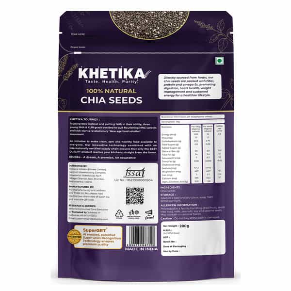 Khetika Premium Chia Seeds 200G