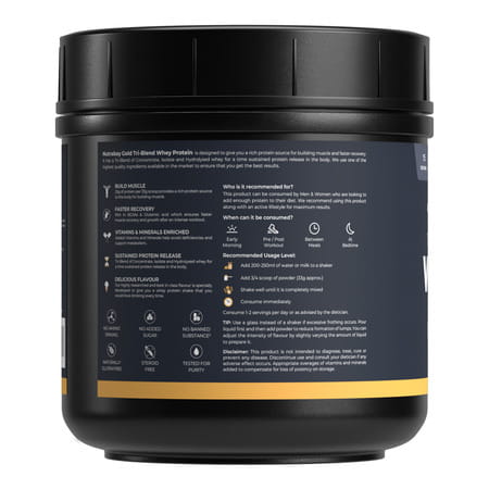 Nutrabay Gold Tri-Blend Whey Protein Vanilla Ice Cream - 500g