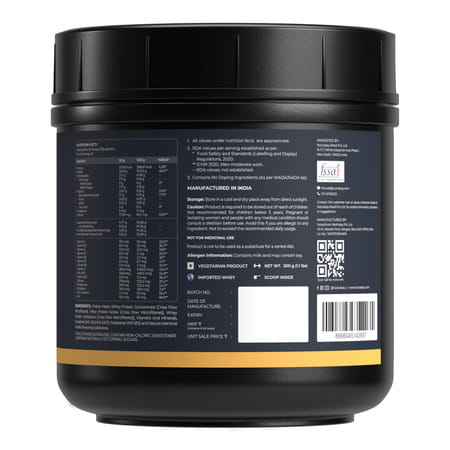 Nutrabay Gold Tri-Blend Whey Protein Vanilla Ice Cream - 500g