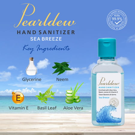 Pearldew Hand Sanitizer (Gel) Sea Breeze 60 Ml - Pack Of 8
