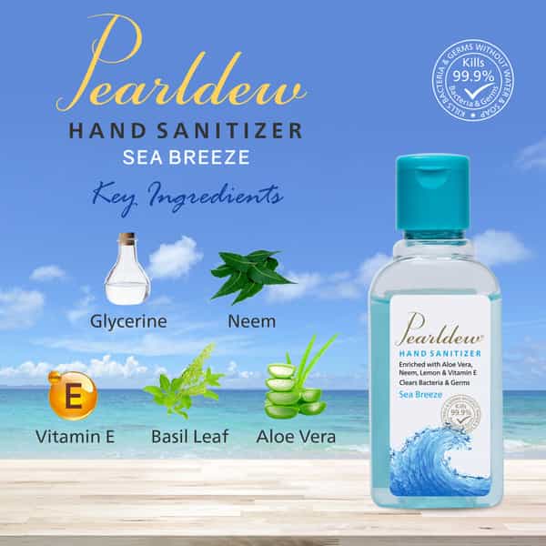 Pearldew Hand Sanitizer (Gel) Sea Breeze 60 Ml - Pack Of 8
