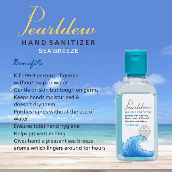 Pearldew Hand Sanitizer (Gel) Sea Breeze 60 Ml - Pack Of 8