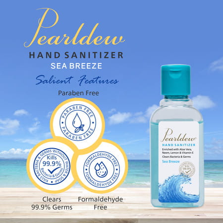 Pearldew Hand Sanitizer (Gel) Sea Breeze 60 Ml - Pack Of 8
