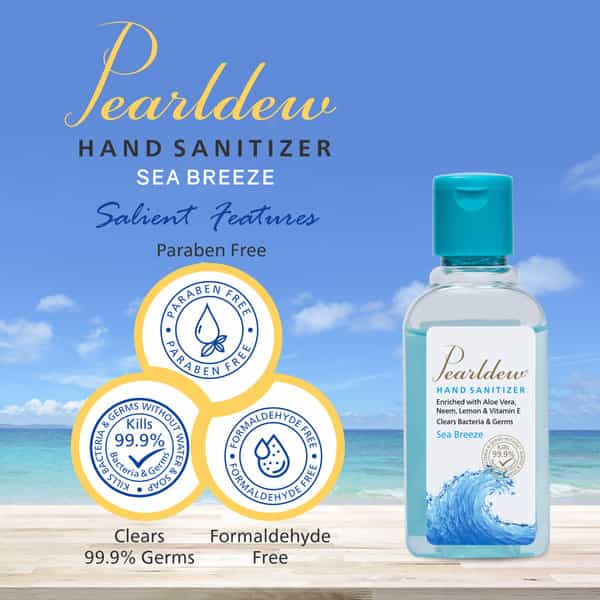 Pearldew Hand Sanitizer (Gel) Sea Breeze 60 Ml - Pack Of 8