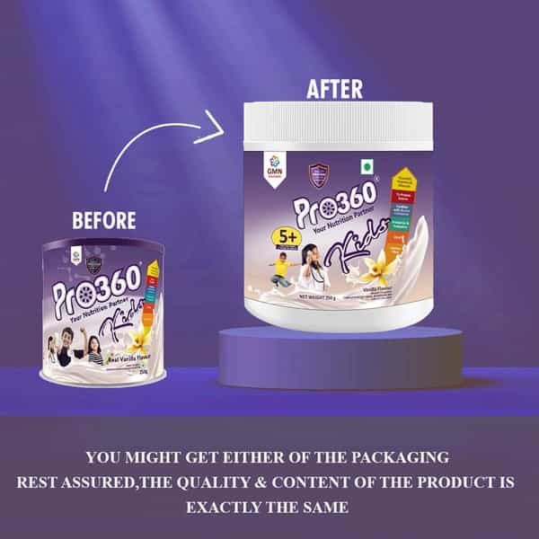 Pro360 Kids | Nutritional Protein Supplement | Vanilla | Powder | Jar | 250 Gm