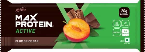 Ritebite Max Protein Active Plum Spice Bars 420G - Pack Of 6 (70G X 6)