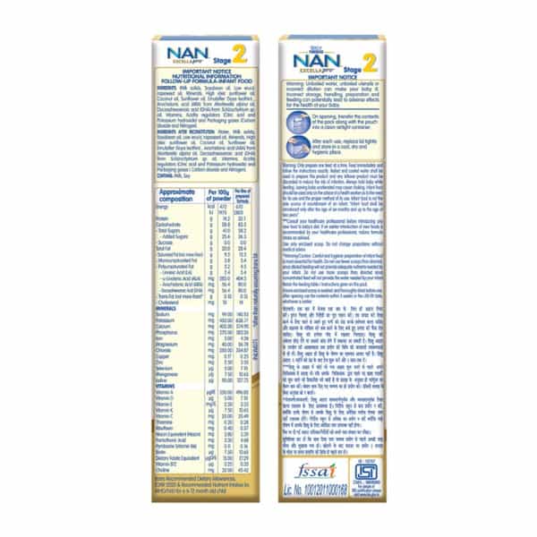 Nestle Nan Excella Pro 2 Follow-Up Formula With Dha & Ara | For 6-12 Months | 400G Pouch In Box