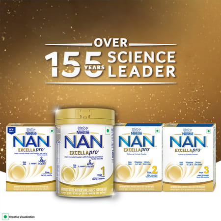 Nestle Nan Excella Pro 2 Follow-Up Formula With Dha & Ara | For 6-12 Months | 400g Pouch In Box