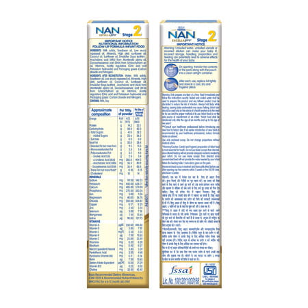 Nestle Nan Excella Pro 2 Follow-Up Formula With Dha & Ara | For 6-12 Months | 400g Pouch In Box