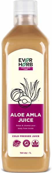 Everherb (By Pharmeasy) Aloe Amla Juice - Detoxifies Toxins - Rich In Vitamins & Minerals - 1 Litre