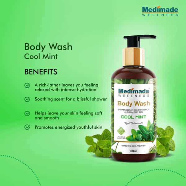 Medimade Cool Mint Body Wash - 300 Ml X 2 ( Pack Of 2 )
