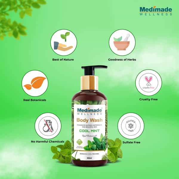 Medimade Cool Mint Body Wash - 300 Ml X 2 ( Pack Of 2 )