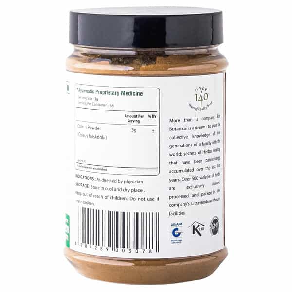 Bixa Botanical Coleus Root Powder | For Healthy Metabolism & Weight Management(200G)