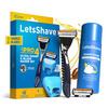 Letsshave Pro 4 Razor Trial Kit For Men - Pro 4 Blade + Razor Handle& Cap-Shave Foam