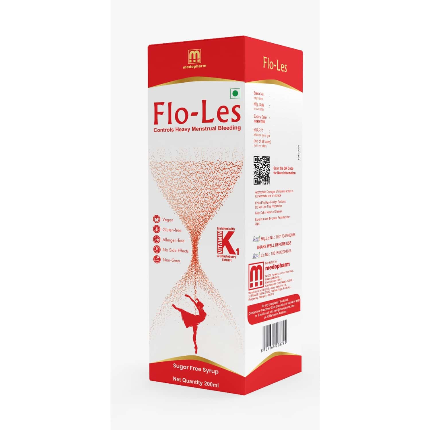Flo-Less | Controls Heavy Menstrual Bleeding - Strawberry Flavour 200ml