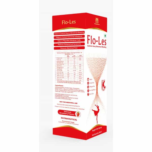 Flo-Less | Controls Heavy Menstrual Bleeding - Strawberry Flavour 200Ml