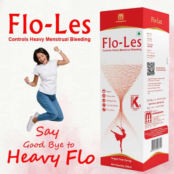 Flo-Less | Controls Heavy Menstrual Bleeding - Strawberry Flavour 200Ml