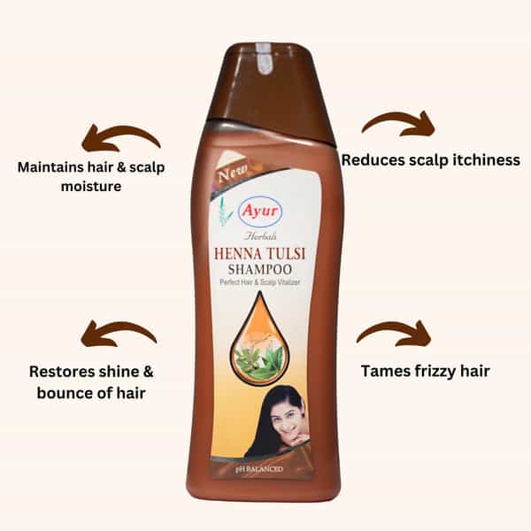 Ayur Herbals Henna Tulsi Shampoo I Hair Treatment & Restore Loss Of Moisture In Hair I 1000Ml