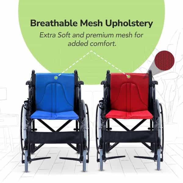 Everactiv Everyday Premium Foldable Wheelchair Blue Color