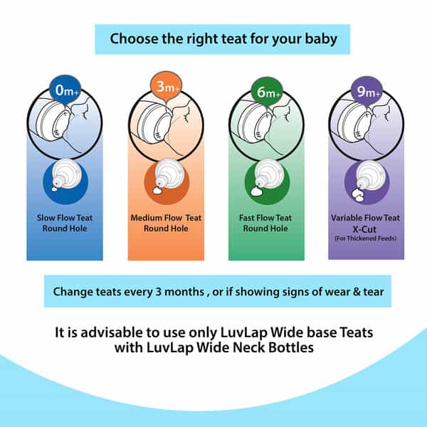 Luvlap Anti-Colic Wide Neck Natura Flo Baby Feeding Bottle 150Ml Pack Of 2 Floral & Stars Bpa Free