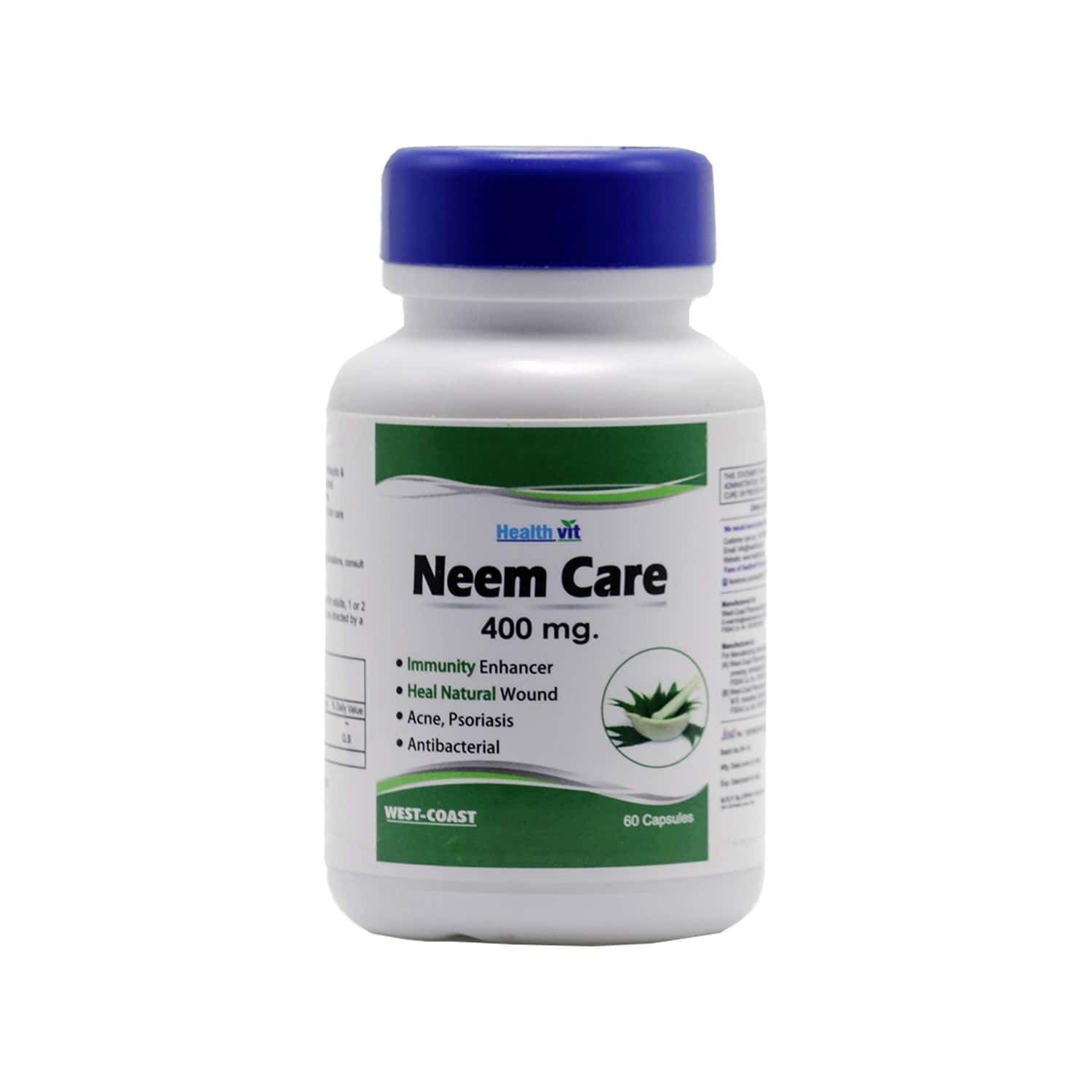 Buy HEALTHVIT NEEMCARE NEEM POWDER 400 MG 60 CAPSULES Online & Get