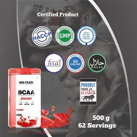 Bigflex Essential Bcaa Energy Watermelon (500gm) - Jar